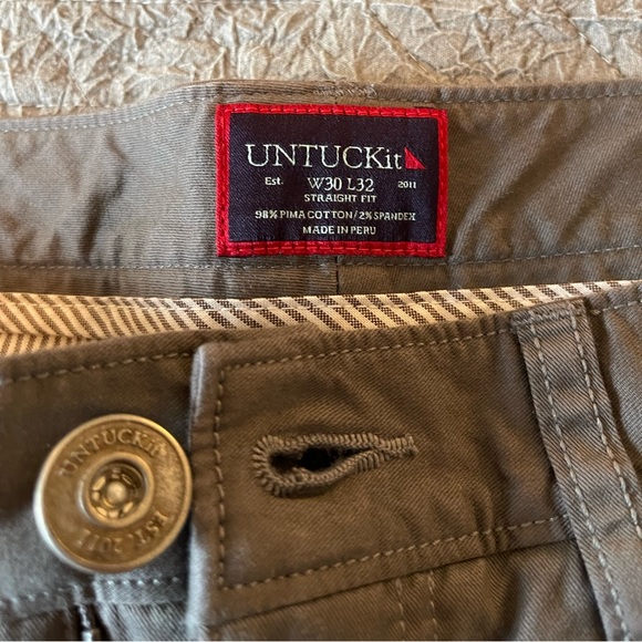 UNTUCKIT Men’s 5 Pocket Pant. 30X32 Straight Fit, Grey - Picture 3 of 4
